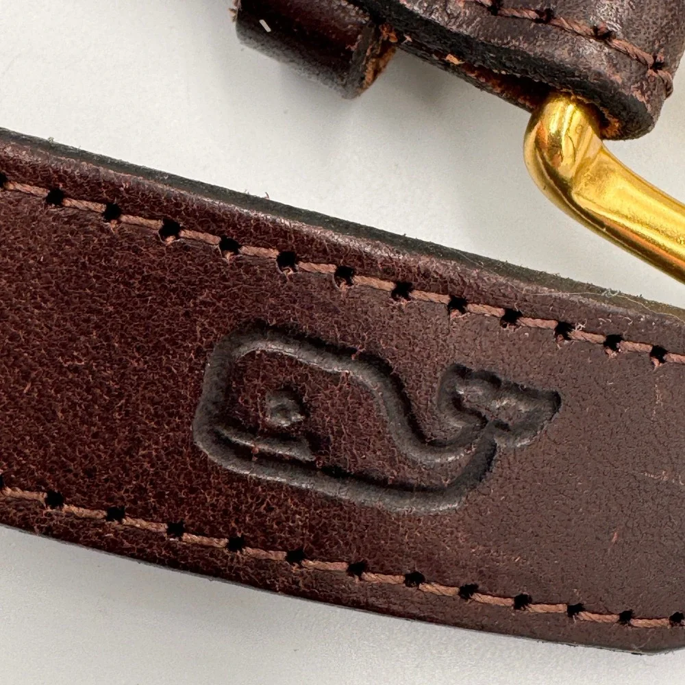 Vineyard Vines Kids Bright Pink Crab Canvas Leather Club Belt Size 24 USA Boys